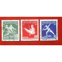 ГДР. Спорт. ( 3 марки ) 1956 года.