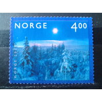 Норвегия 1999 Лес - зимней ночью* Михель-1,5 евро