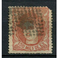 Испания (Временное правительство) - 1870 - Аллегория Испания 100M - [Mi.102] - 1 марка. Гашеная.  (Лот 90AM)