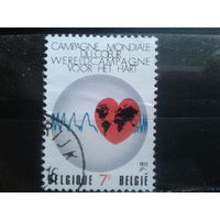 Бельгия 1972 Кардиограмма сердца, карта мира