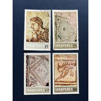 Албания 1969 год Искусство История Греко-Римские Мозаики Серия 4 марки Mi:1396-1399 Гашеные