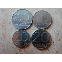 Набор монеты 4 монеты: 100, 20, 20, 10 злотых Польша