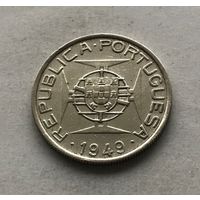 Мозамбик 5 эскудо 1949 - серебро, отличная!
