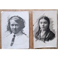 Два фото школьниц (10 класс полной средней школы г.Быхов). 1936-37 г.9х13 см. Цена за оба