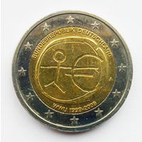 Германия 2 евро 2009 10 лет евро А