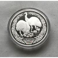 Австралия 5 долларов 2000 - Два эму с яйцами и птенцами