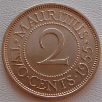 Маврикий. 2 цента 1955 год  KM#32  Тираж: 501.000 шт