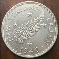 Новая Зеландия 1 крона 1949, серебро