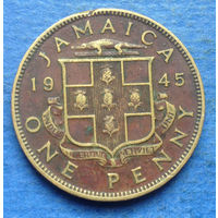 Ямайка Британская колония 1 пенни 1945 Георг VI