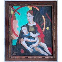 Кищенко А.М "Мадонна с младенцем", 1979г. Холст, масло. Размер 44,5х37 см.