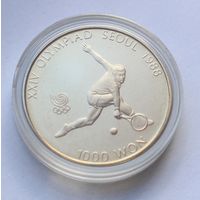 Южная Корея, 1000 вон 1987 год, "Олимпийские игры в Сеуле - Тенис"