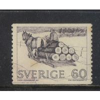 Швеция 1971 Перевозка древесины санями Стандарт #710