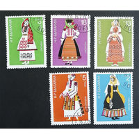 Болгария 1975 г. Национальные костюмы. Культура, полная серия из 5 марок #0182-И1P36