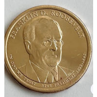 США 1 доллар 2014, 32 Президент Франклин Рузвельт 1933-1945. UNC