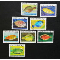 Вьетнам 1982 г. Рыбы. Камбала. Фауна. полная серия из 8 марок #0103-Ф2P20