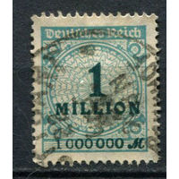 Рейх (Веймарская республика) - 1923 - Цифры 1 Mio - [Mi.314A] - 1 марка. Гашеная.  (Лот 81BE)