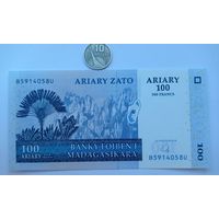 Werty71 Мадагаскар 100 Ариари 2004 UNC банкнота