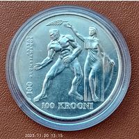 Серебро 0.925! Эстония 100 крон, 1996 100 лет Олимпийским играм
