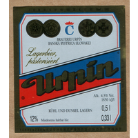 Этикетка пиво Urpin Чехия Е427