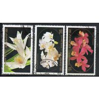 Цветы КНДР 1984 год серия из 3-х марок