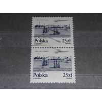 Польша 1982 Стандарт. Вид на Вислу. Сцепка 2 марки