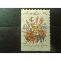 Австралия 1990 Букет цветов, марка из буклета, обрез слева Михель-1,0 евро гаш