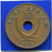 Британская Восточная Африка 10 центов 1951