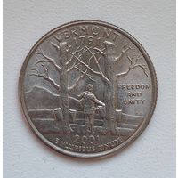 США 25 центов 2001 Вермонт D #113
