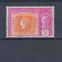 [919] Британские колонии. Маврикий 1947. Георг VI.100-летие первой марки Маврикия.5с. Гашеная марка.