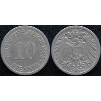 YS: Германия, Рейх, 10 пфеннигов 1896F, KM# 12