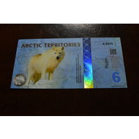 Арктические территории 6 долларов образца 2013 года UNC см описание