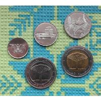 Йемен набор монет 1, 5, 10, 25/25 риалов. Пальма. UNC.
