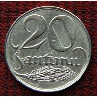 Латвия 20 сантимов 1922 г.