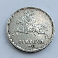 5 лит 1936 года. Серебро 750. Монета не чищена.