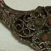 Часть старого украшения предположительно скань из цв. металла не ювелирные