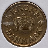 Дания 1/2 кроны 1925 г. В холдере