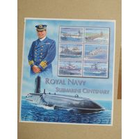 Сьерра Леоне малый лист 2001 г. Военные корабли. Подводные лодки.