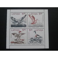 Латвия 1992 птицы квартблок