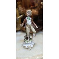 Аукцион с рубля! 35 Винтажная Фарфоровая Статуэтка Мальчик Каподимонте Клеймо