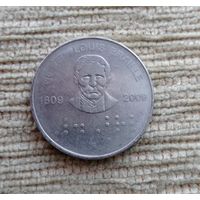 Werty71 Индия 2 рупии 2009 200 лет со дня рождения Луи Брайля