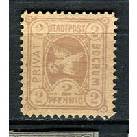 Германия - Бохум - Местные марки - 1887 - Птица с письмом 2Pf - [Mi.36b] - 1 марка. Чистая без клея.  (Лот 91CW)