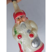 Игрушка ёлочная дед Мороз с подарками, стекло. СССР
