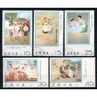 Современная живопись КНДР 1976 год  серия из 5 марок