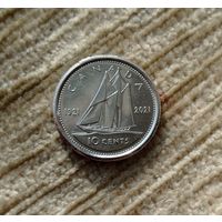 Werty71 Канада 10 центов 2021 100 лет Синеносу номинал ниже корабля