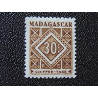 Французский Мадагаскар 1947 г. Доплатная марка.