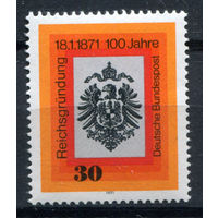 Германия (ФРГ) - 1971г. - 100-летие образования Рейха - полная серия, MNH [Mi 658] - 1 марка