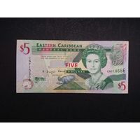 5 долларов 2008 года. Восточные Карибы. aUNC