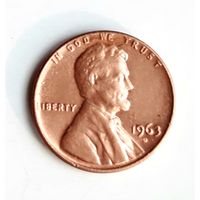 США 1 цент 1963 г. D