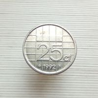 Нидерланды 25 центов 1992