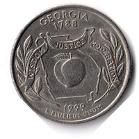 США. 1/4 доллара (1 квотер, 25 центов). 1999. Джорджия. P